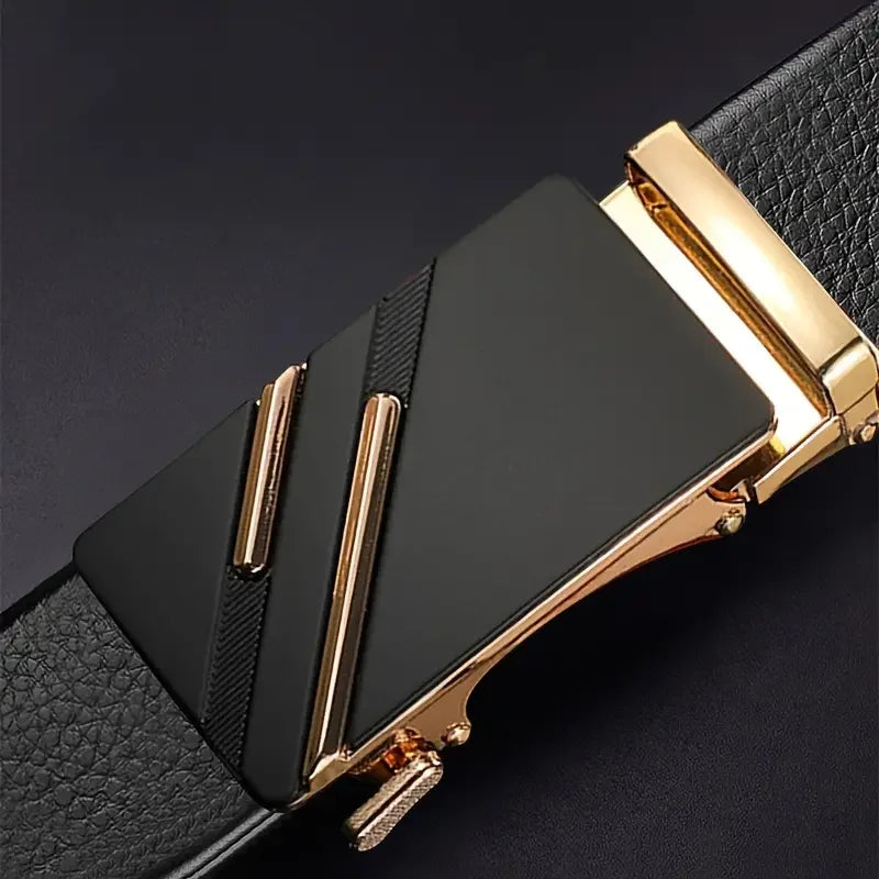 Men Belt Leather Belt Metal Alloy Automatic Buckle Brand Luxury Design Waist Belts for Men Strap Male