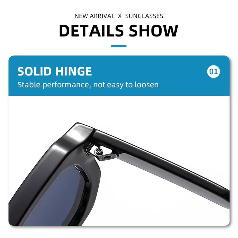 Men Vintage Rectangle Frame Sunglasses Fashion Retro Sun Glasses Luxury Brand Design UV400 Shades Eyewear Women Goggles