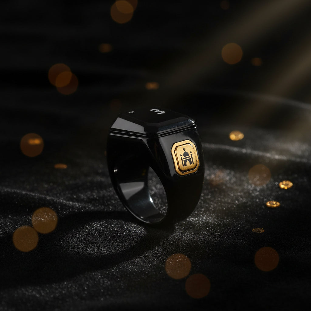 OLED Digital Smart Zikr Ring Counters Bluetooth App Tasbih Tally Counter for Muslims Prayer Time Vibration Reminder Alarm Clock