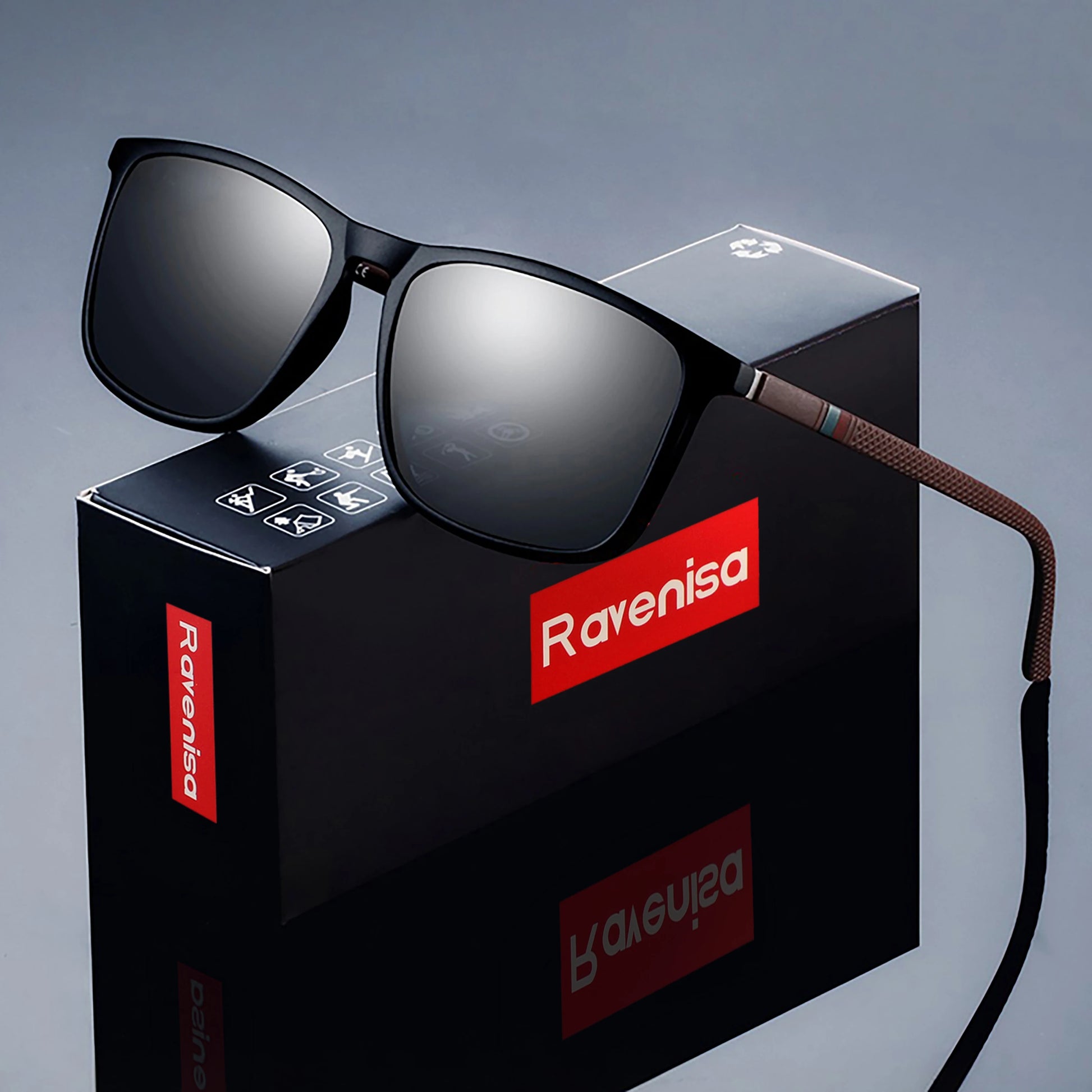 Fashion Square Polarized Sunglasses Man Driving Fishing Luxury Brand Designer UV400 Eyewear