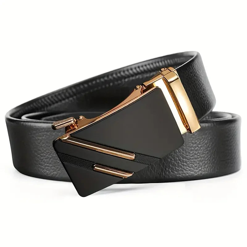 Men Belt Leather Belt Metal Alloy Automatic Buckle Brand Luxury Design Waist Belts for Men Strap Male
