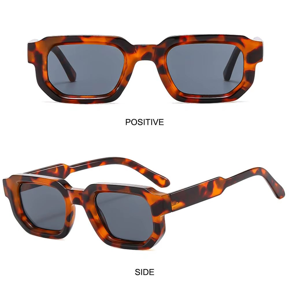 Men Vintage Rectangle Frame Sunglasses Fashion Retro Sun Glasses Luxury Brand Design UV400 Shades Eyewear Women Goggles