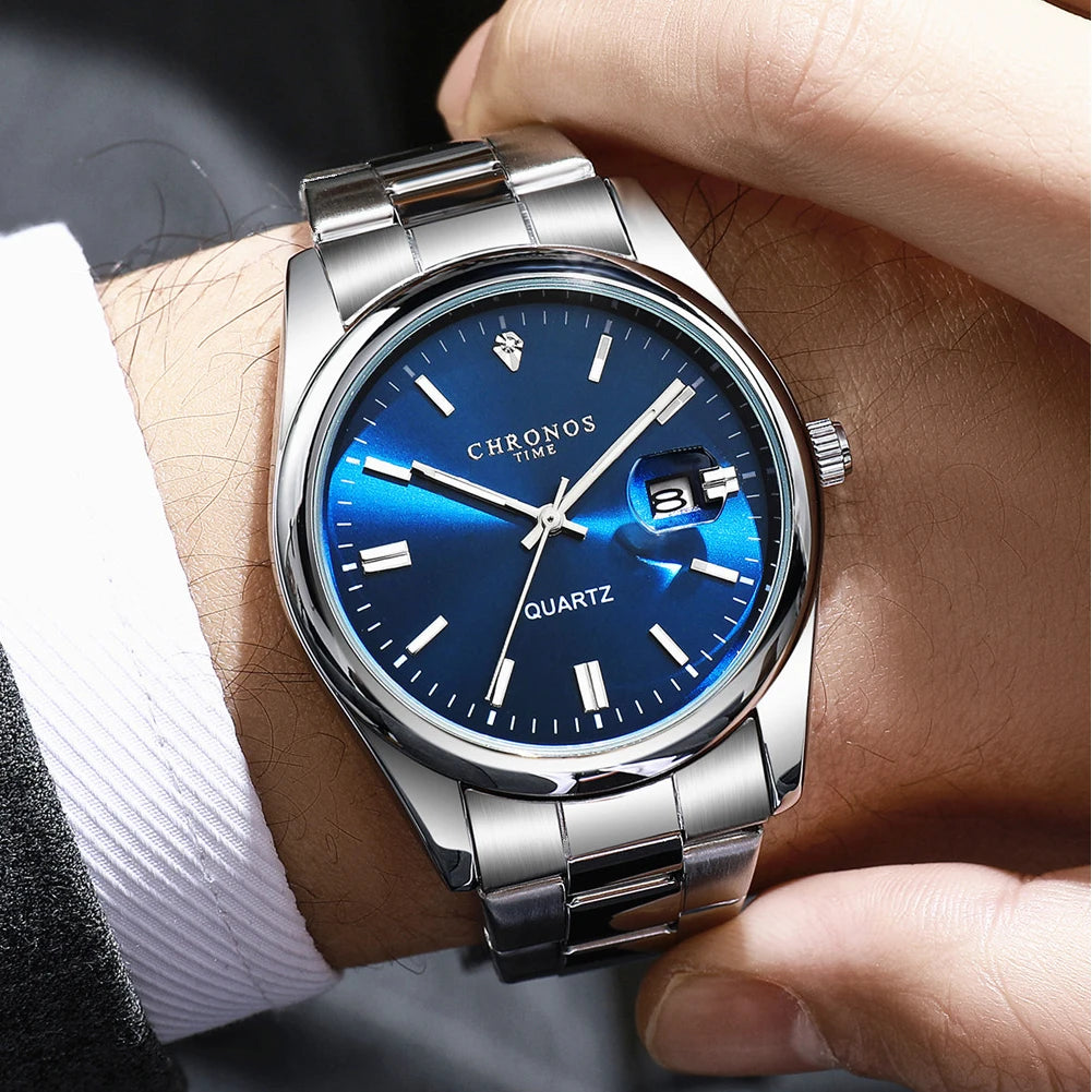 Top Brand Luxury Man Wristwatch Waterproof Luminous Date Men Watches Stainless Steel Quartz Men'S Watch Male Reloj
