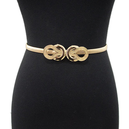 Belts for Women Gold Silver Dresses Elastic Stretch Female Waist Belts Metal Thin Ladies Dress Belts Cinturones Pasek