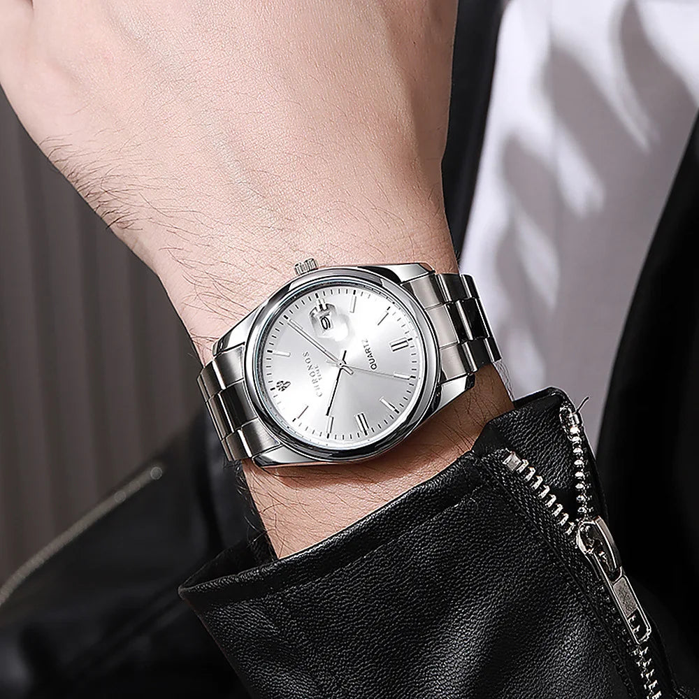 Top Brand Luxury Man Wristwatch Waterproof Luminous Date Men Watches Stainless Steel Quartz Men'S Watch Male Reloj